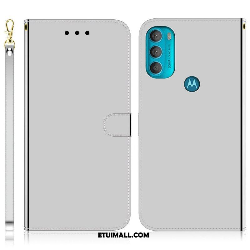 Etui Folio do Moto G71 5G Osłona Lusterka Ze Sztucznej Skóry