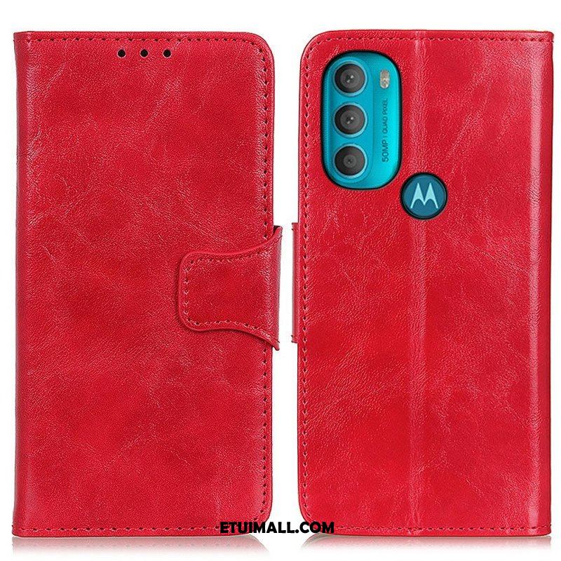 Etui Folio do Moto G71 5G Skórzany Futerał Dwustronna Klapka Magnetyczna