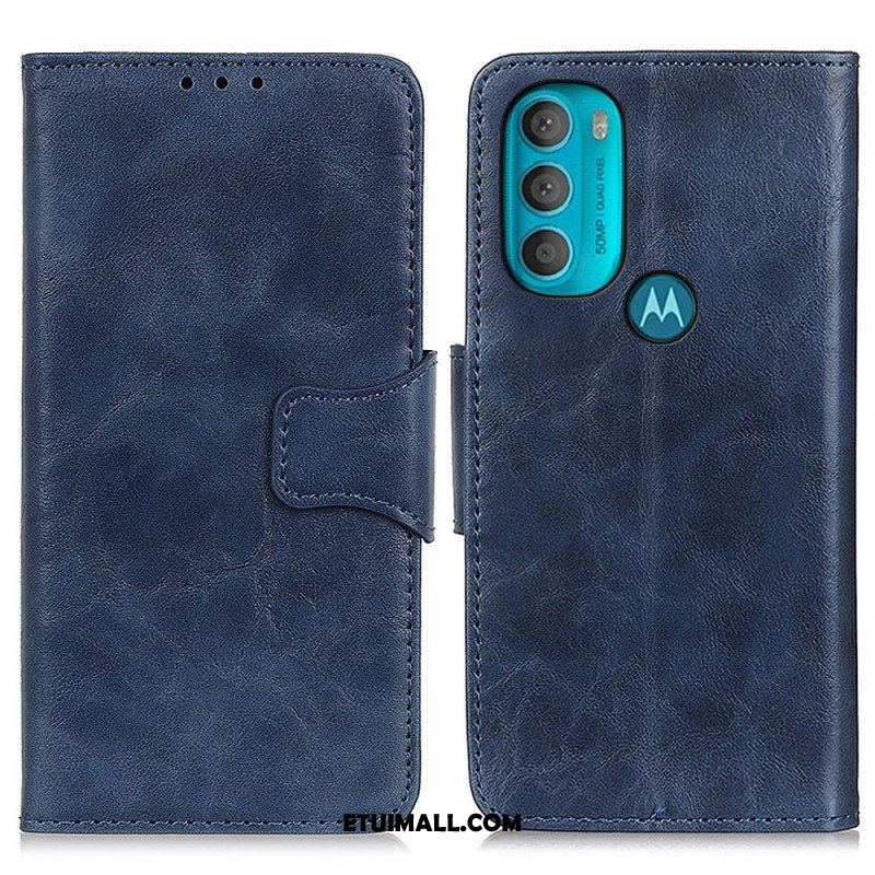 Etui Folio do Moto G71 5G Skórzany Futerał Dwustronna Klapka Magnetyczna