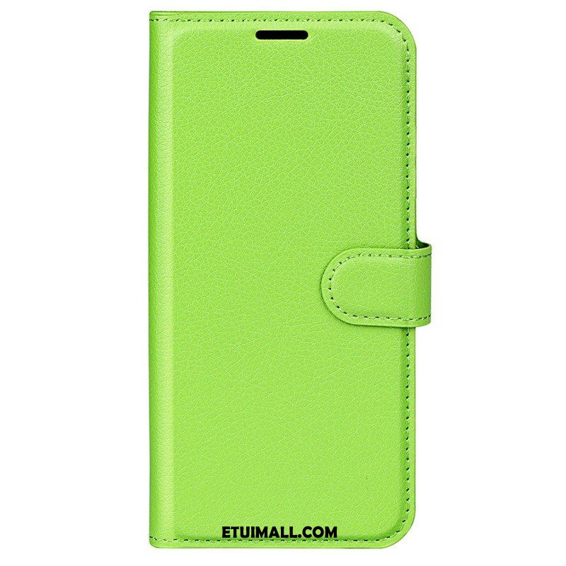 Etui Folio do Moto G73 5G Klasyczny Efekt Skóry Liczi