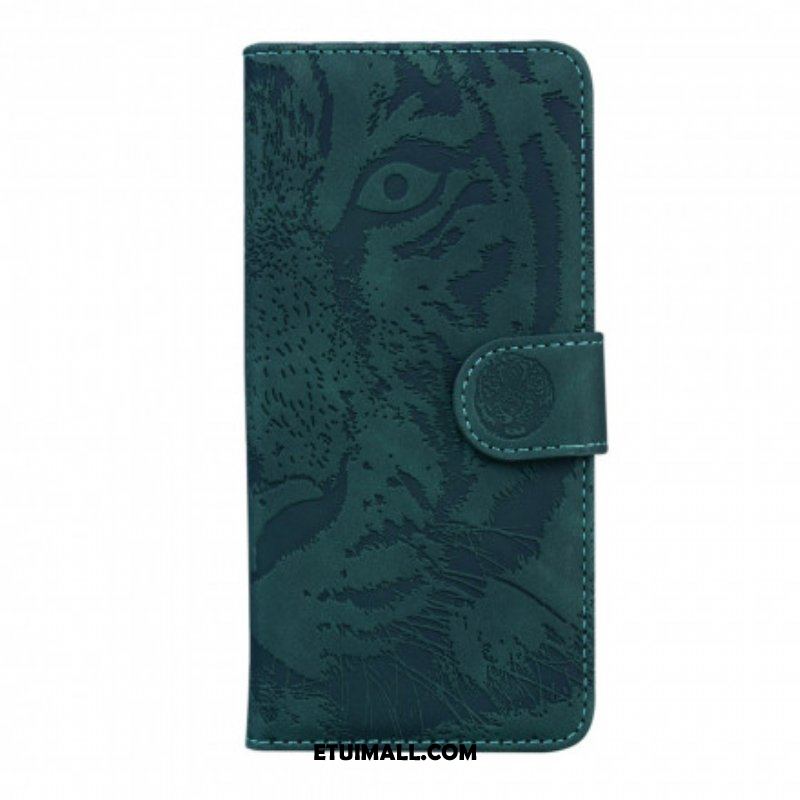 Etui Folio do Motorola Edge 20 Pro Nadruk Twarzy Tygrysa