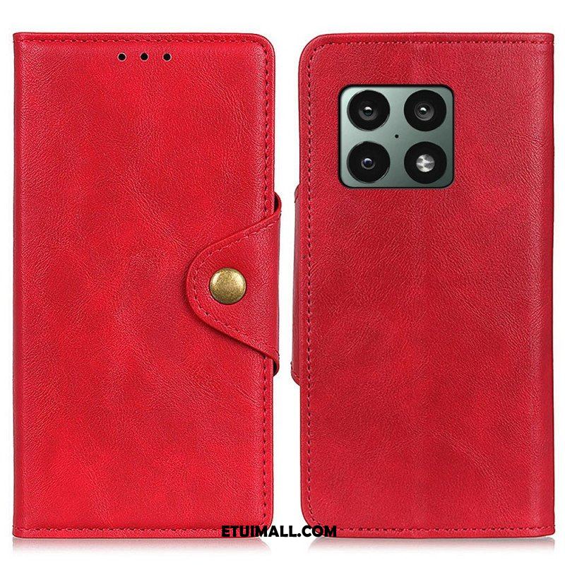 Etui Folio do OnePlus 10 Pro 5G Vintage Sztuczna Skóra I Guzik