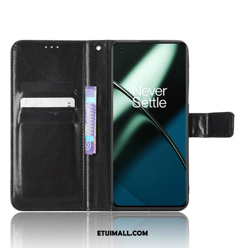 Etui Folio do OnePlus 11 5G Błyszcząca Sztuczna Skóra