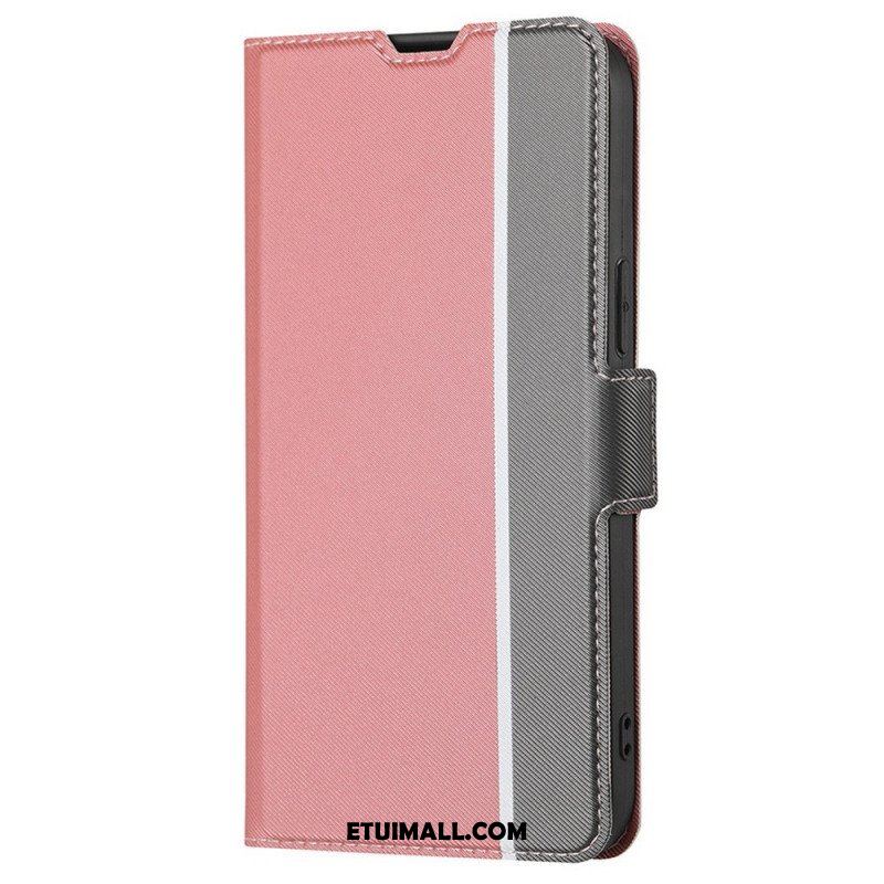 Etui Folio do OnePlus Nord 2T 5G Dwukolorowy Skórzany Styl