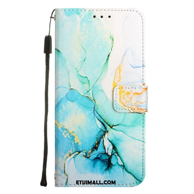 Etui Folio do OnePlus Nord 2T 5G z Łańcuch Pasek Marmuru