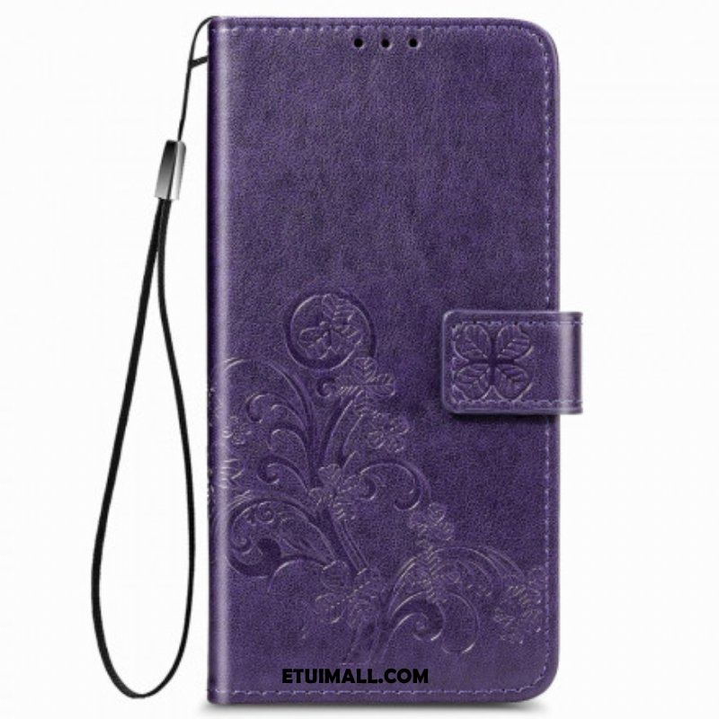 Etui Folio do Oppo A54 5G / A74 5G Czterolistna Koniczyna