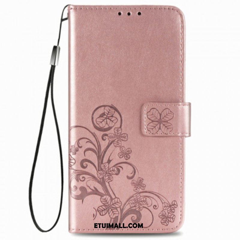 Etui Folio do Oppo A54 5G / A74 5G Czterolistna Koniczyna