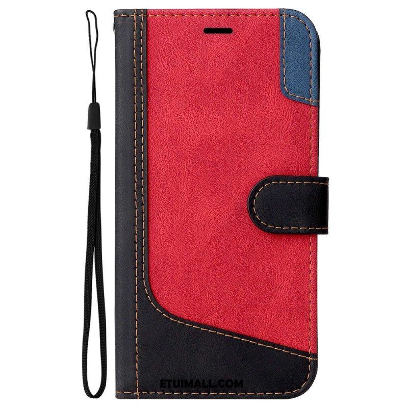 Etui Folio do Oppo A54 5G / A74 5G Dwukolorowy Z Paskiem