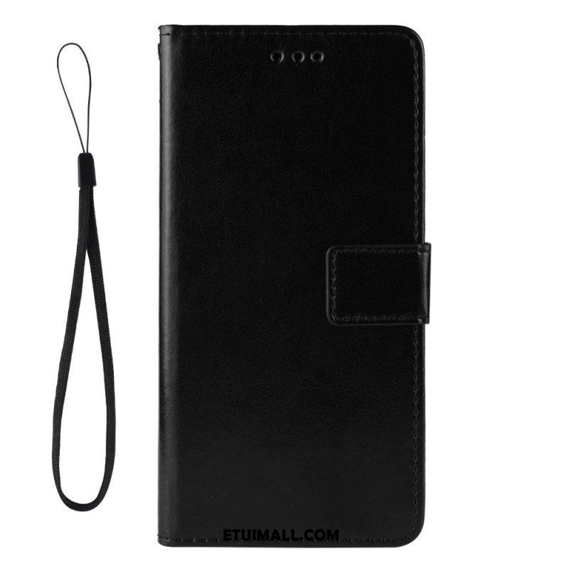 Etui Folio do Oppo A74 4G Błyszcząca Sztuczna Skóra