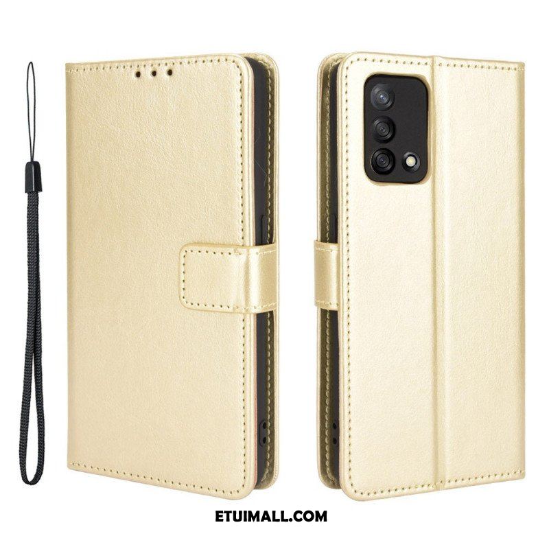 Etui Folio do Oppo A74 4G Błyszcząca Sztuczna Skóra