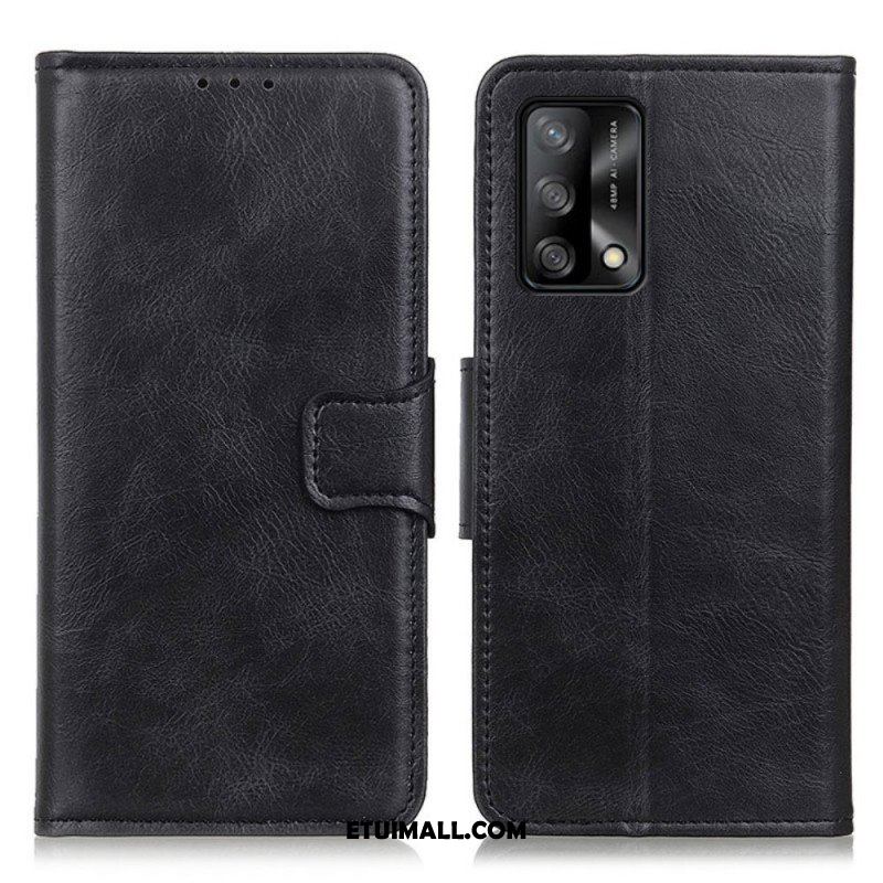 Etui Folio do Oppo A74 4G Dwustronne Zapięcie Z Efektem Skóry