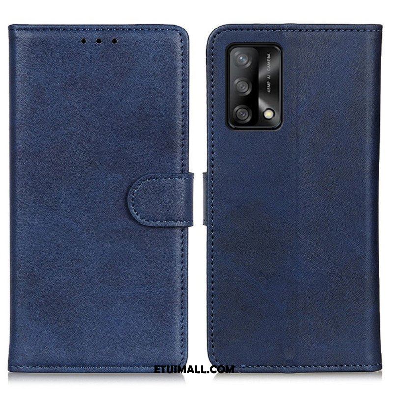 Etui Folio do Oppo A74 4G Efekt Matowej Skóry W Stylu Retro