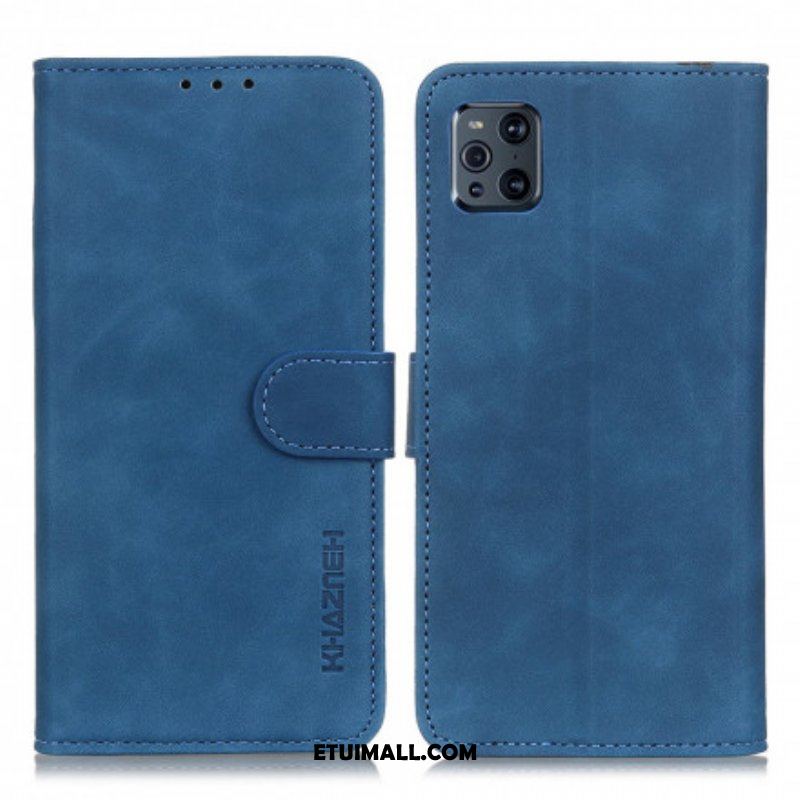 Etui Folio do Oppo Find X3 Pro Matowy Efekt Skóry Vintage Khazneh