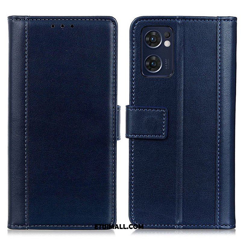 Etui Folio do Oppo Find X5 Lite Kolorowa Wersja Skóry Dwoinowej