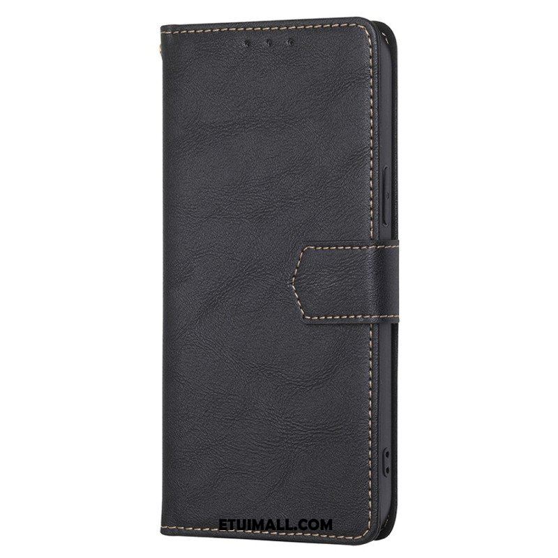 Etui Folio do Oppo Reno 8 Garbowana Sztuczna Skóra