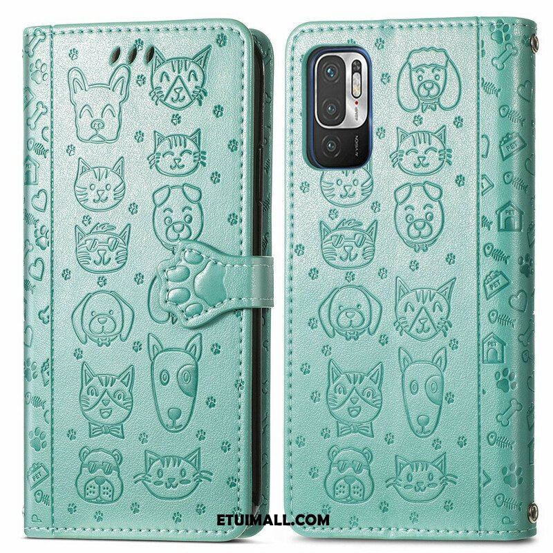 Etui Folio do Poco M3 Pro 5G Animowane Zwierzęta