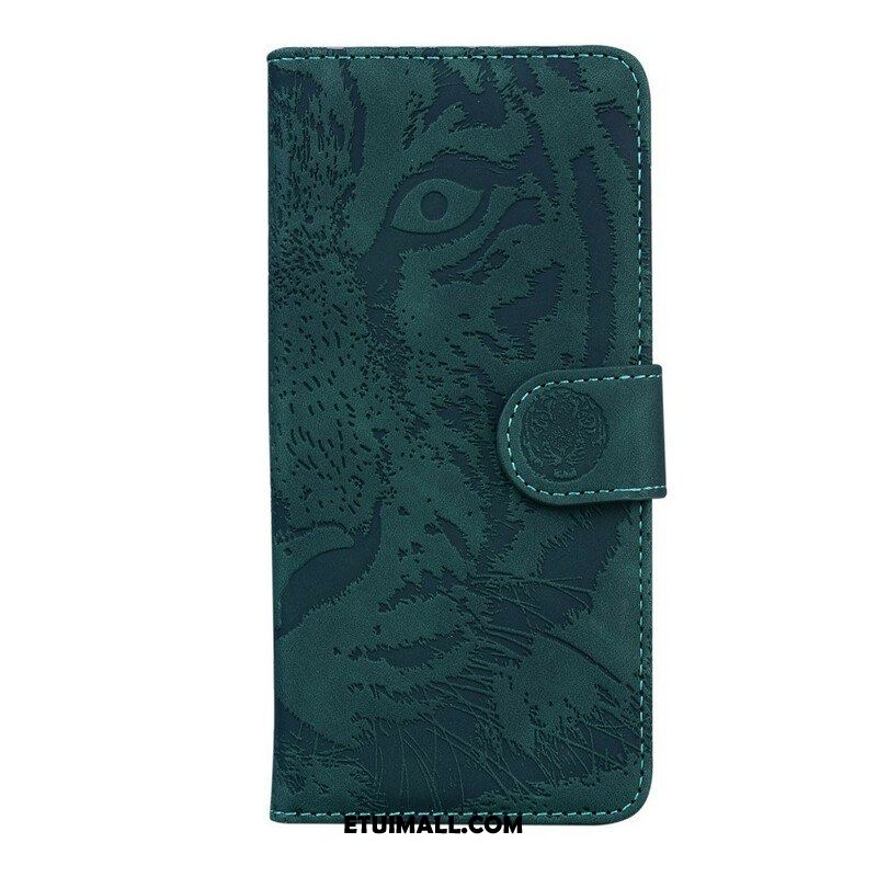 Etui Folio do Poco M3 Pro 5G Nadruk Twarzy Tygrysa