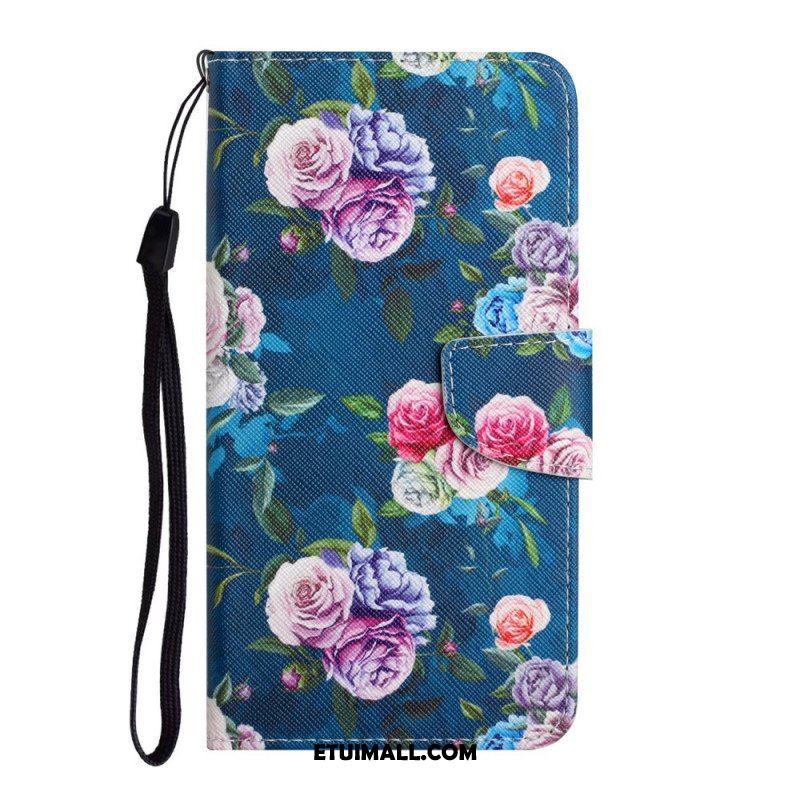 Etui Folio do Poco M4 Pro 5G Kwiaty Liberty Royal