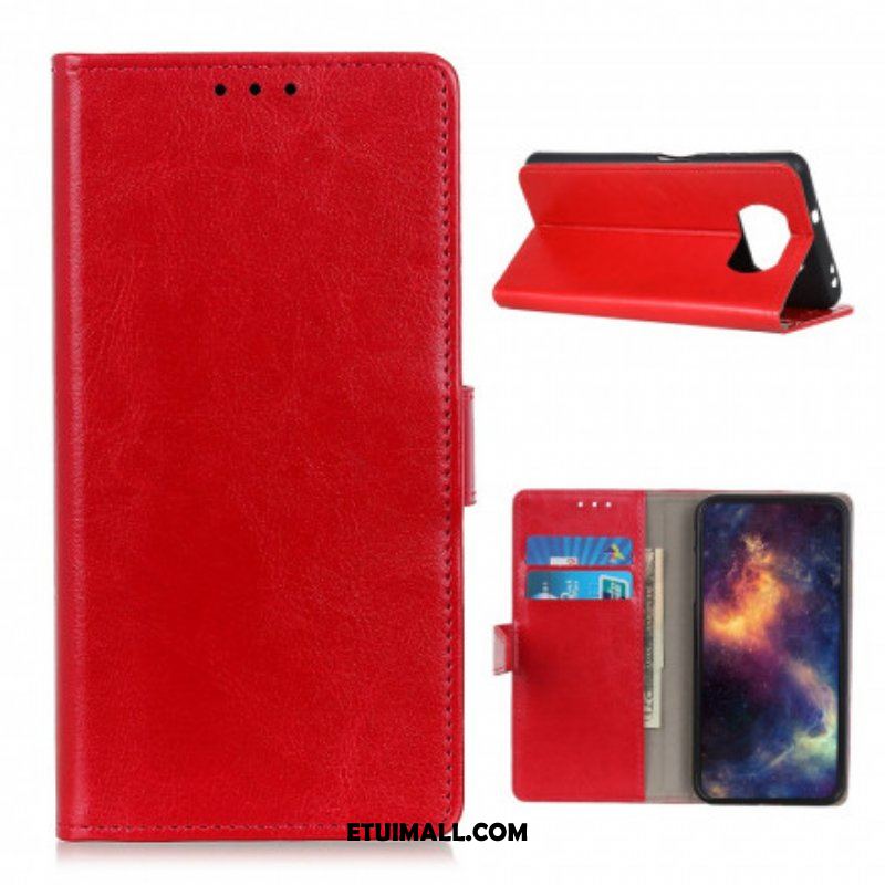 Etui Folio do Poco X3 / X3 Pro / X3 NFC Prosty Efekt Błyszczącej Skóry