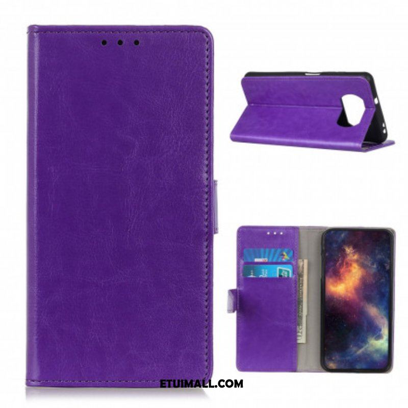 Etui Folio do Poco X3 / X3 Pro / X3 NFC Prosty Efekt Błyszczącej Skóry