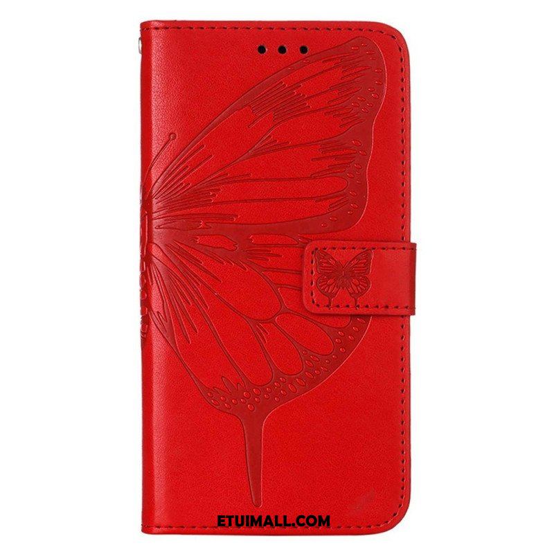 Etui Folio do Poco X4 GT z Łańcuch Motyl W Paski