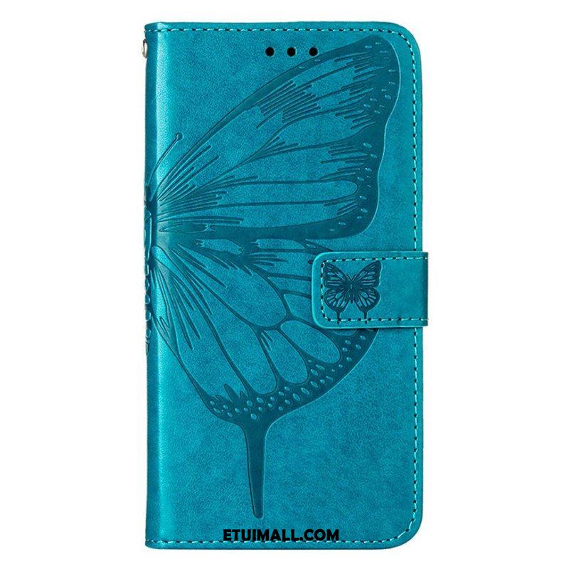 Etui Folio do Poco X4 GT z Łańcuch Motyl W Paski