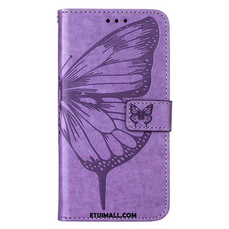 Etui Folio do Poco X4 GT z Łańcuch Motyl W Paski