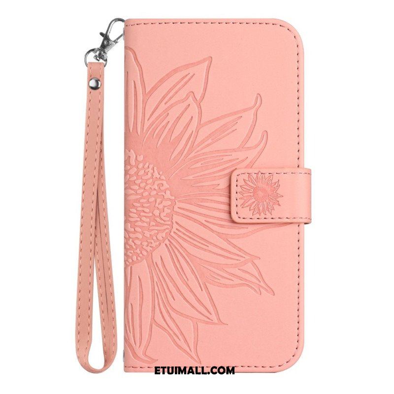 Etui Folio do Poco X5 5G Kwiat Z Smyczem