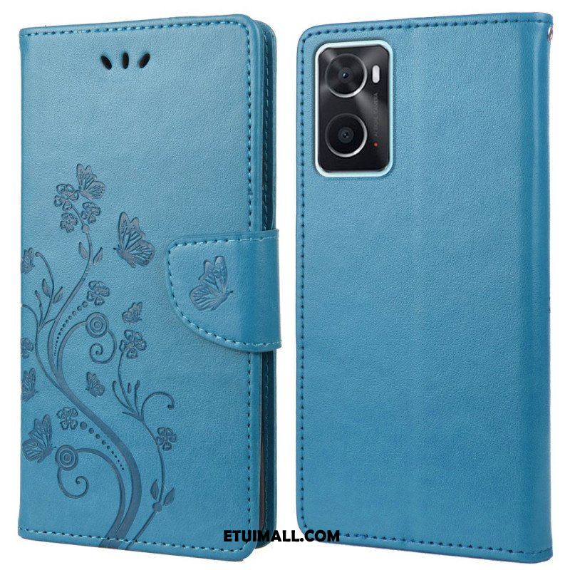 Etui Folio do Realme 9i Motyle I Kwiaty