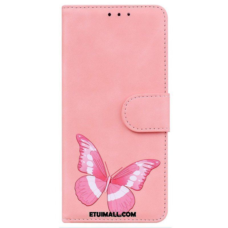 Etui Folio do Realme C31 Motyl Ze Sztucznej Skóry