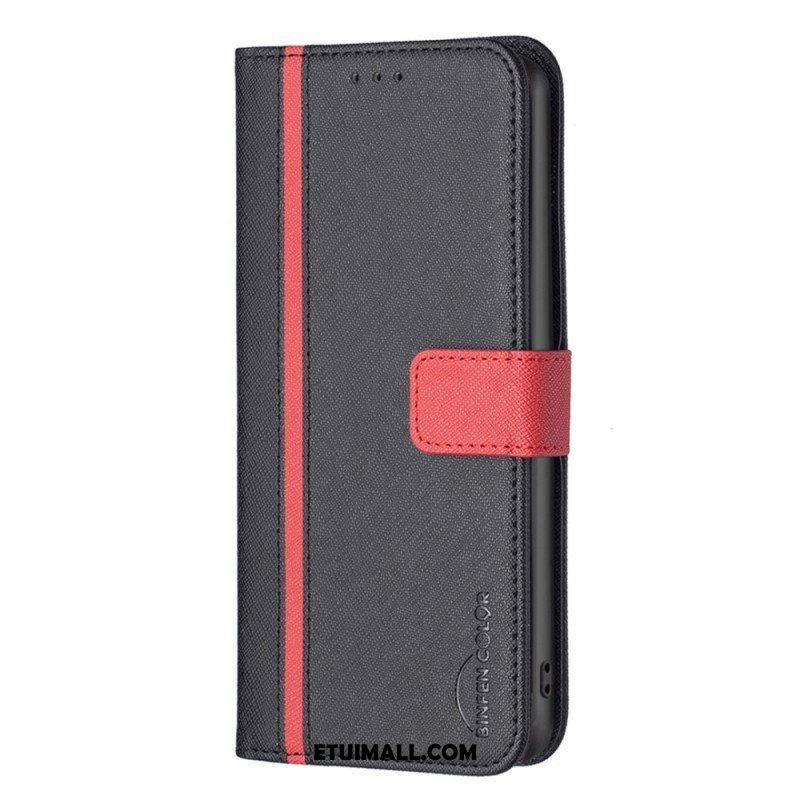 Etui Folio do Realme C35 Teksturowana Imitacja Skóry Binfen Kolor