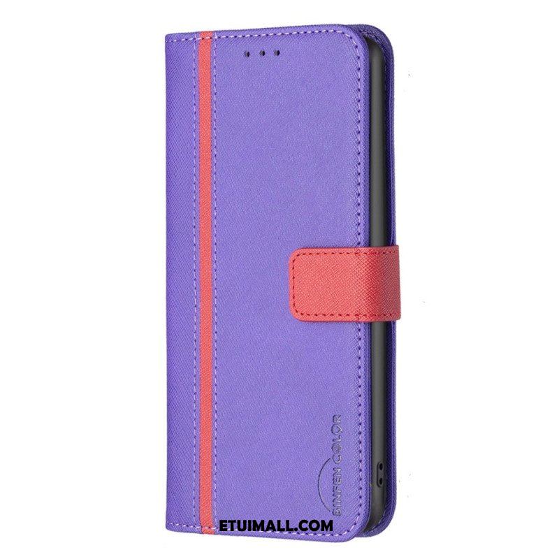 Etui Folio do Realme C35 Teksturowana Imitacja Skóry Binfen Kolor