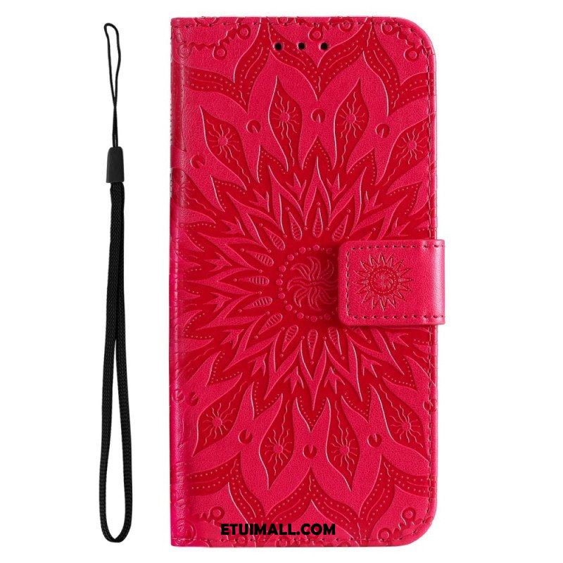 Etui Folio do Realme C35 z Łańcuch Mandala Słoneczna Na Ramiączkach