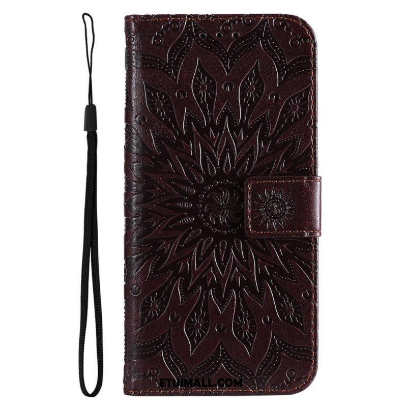 Etui Folio do Realme C35 z Łańcuch Mandala Słoneczna Na Ramiączkach