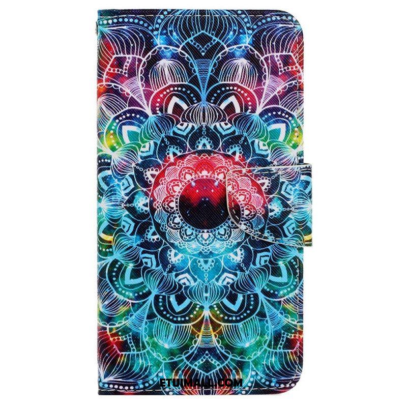 Etui Folio do Samsung Galaxy A13 z Łańcuch Błyskotliwa Mandala Z Paskami