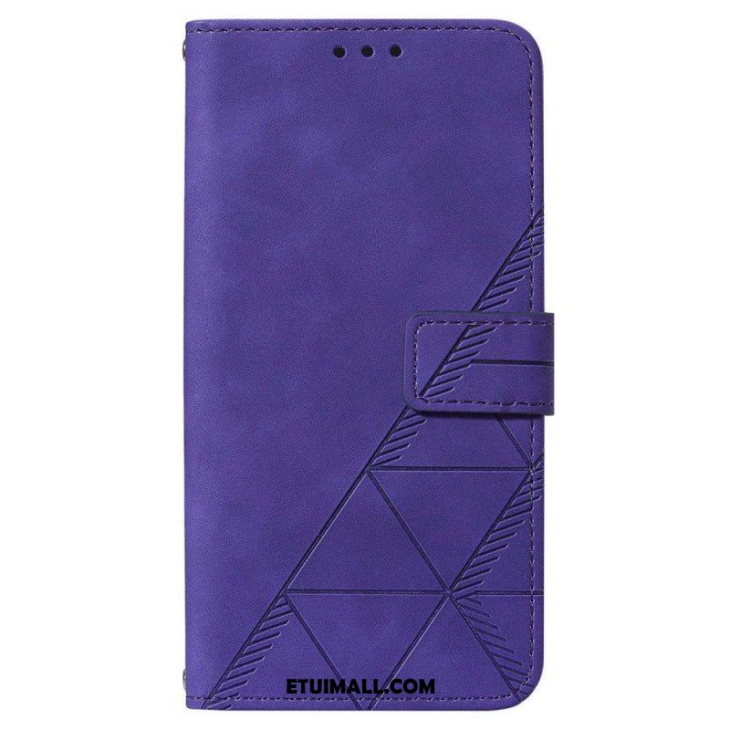 Etui Folio do Samsung Galaxy A14 / A14 5G Trójkąty Ze Smyczą