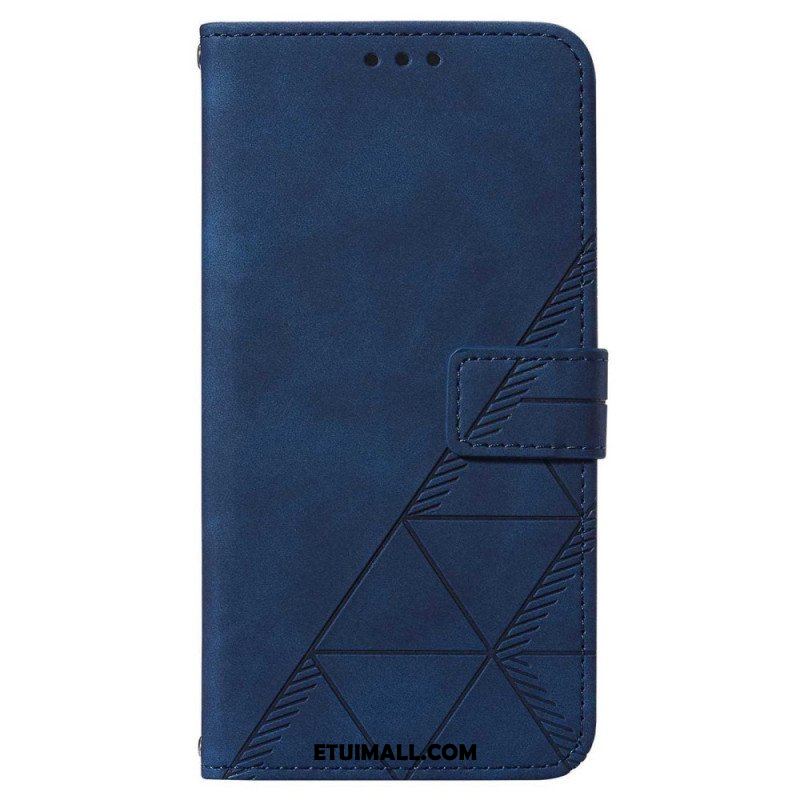 Etui Folio do Samsung Galaxy A14 / A14 5G Trójkąty Ze Smyczą