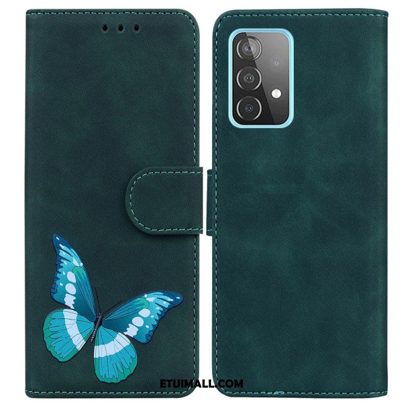 Etui Folio do Samsung Galaxy A52 4G / A52 5G / A52s 5G Motyl Dotykający Skóry