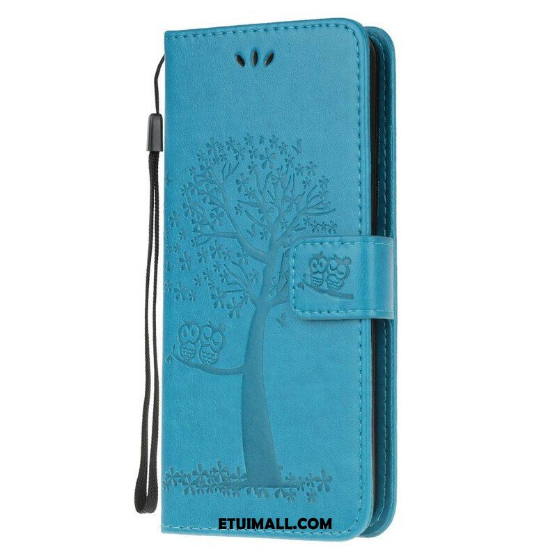 Etui Folio do Samsung Galaxy A52 4G / A52 5G / A52s 5G z Łańcuch Drzewo Stringów I Sowy