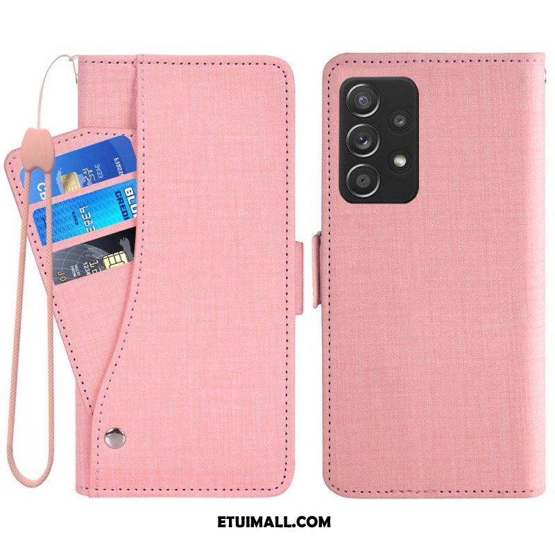 Etui Folio do Samsung Galaxy A53 5G Dżinsy Z Obrotowym Uchwytem Na Karty