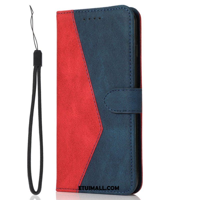 Etui Folio do Samsung Galaxy M12 / A12 Dwukolorowa Trójkątna Sztuczna Skóra