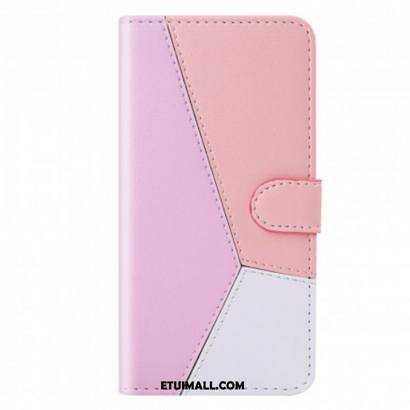 Etui Folio do Samsung Galaxy M12 / A12 Trójkolorowy Efekt Skóry