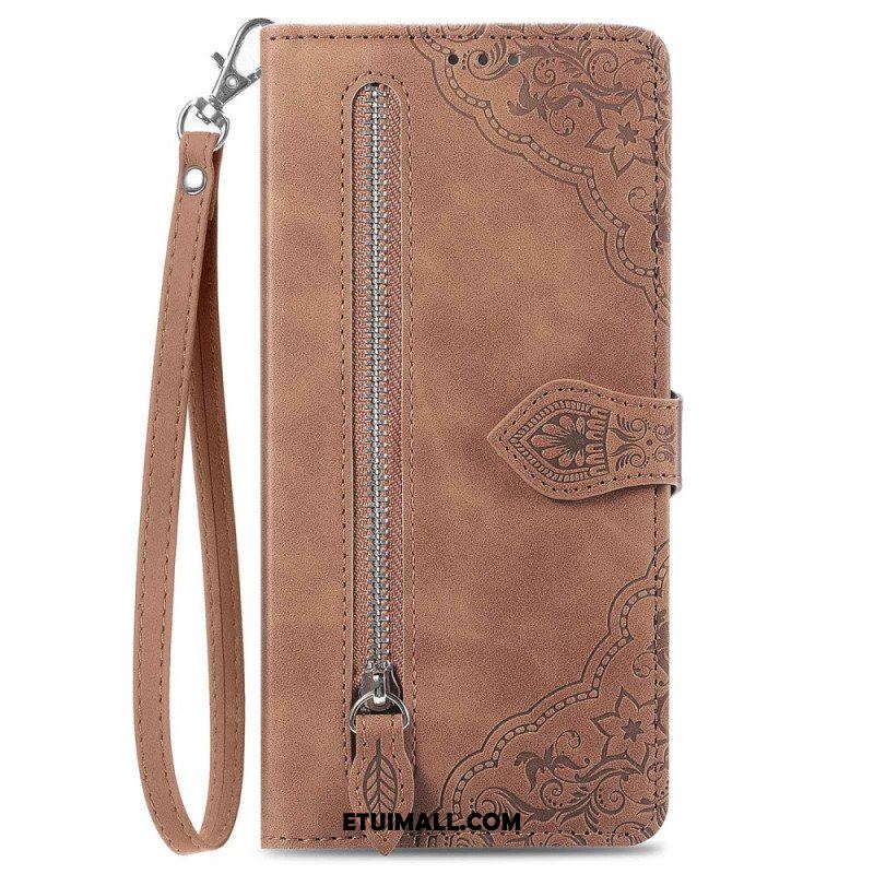 Etui Folio do Samsung Galaxy M13 Portmonetka Z Przodu W Kwiaty