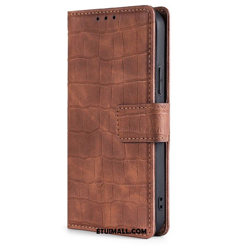 Etui Folio do Samsung Galaxy M13 Styl Skóry Krokodyla