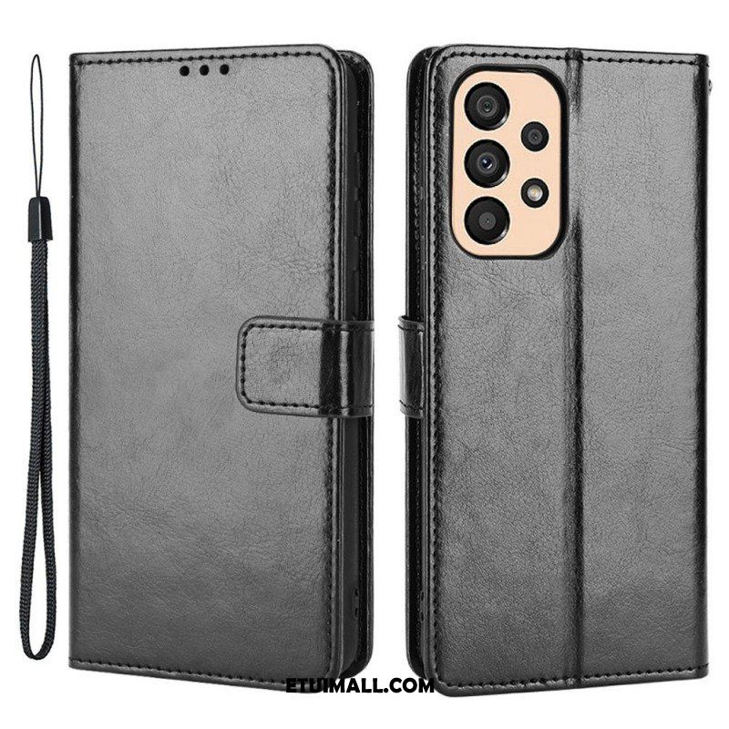 Etui Folio do Samsung Galaxy M23 5G Błyszcząca Sztuczna Skóra