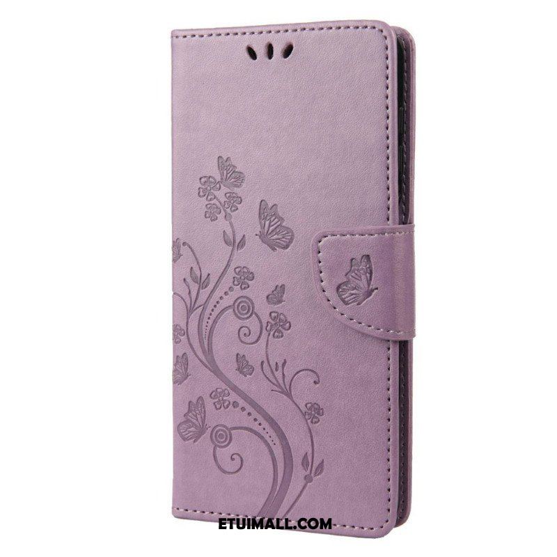 Etui Folio do Samsung Galaxy M23 5G Motyle I Kwiaty