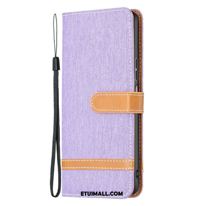 Etui Folio do Samsung Galaxy M23 5G Tkanina Z Paskiem