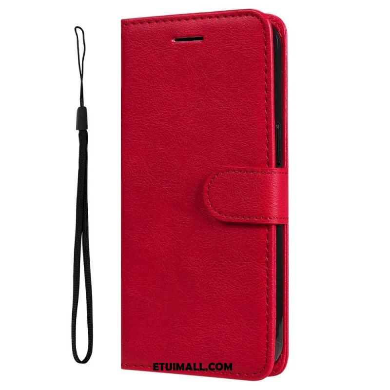 Etui Folio do Samsung Galaxy M52 5G z Łańcuch Paskowata Matowa Skóra