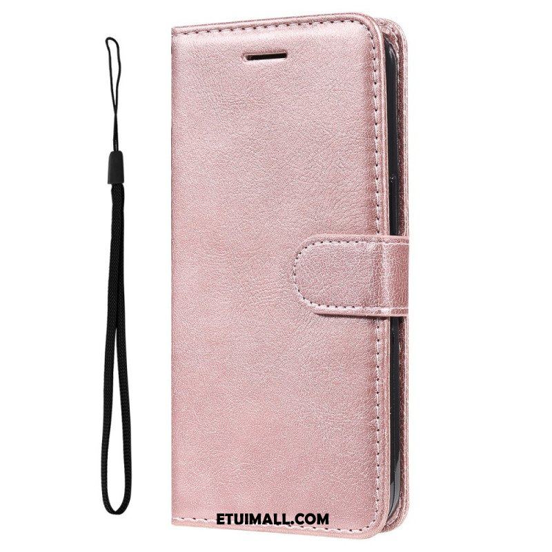 Etui Folio do Samsung Galaxy M52 5G z Łańcuch Paskowata Matowa Skóra