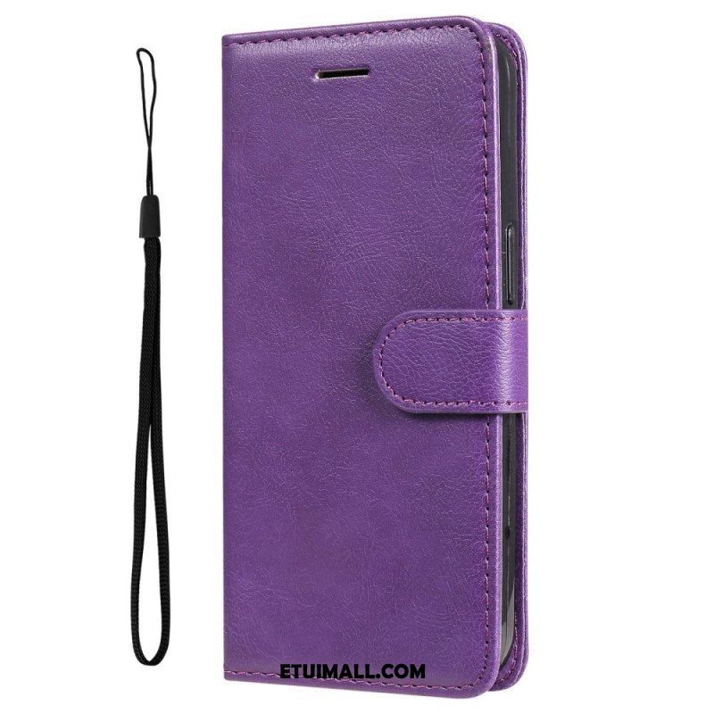 Etui Folio do Samsung Galaxy M52 5G z Łańcuch Paskowata Matowa Skóra